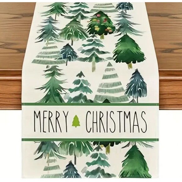 Unbranded Other - Christmas Tree Table Runner 13x72in Woven Polyester